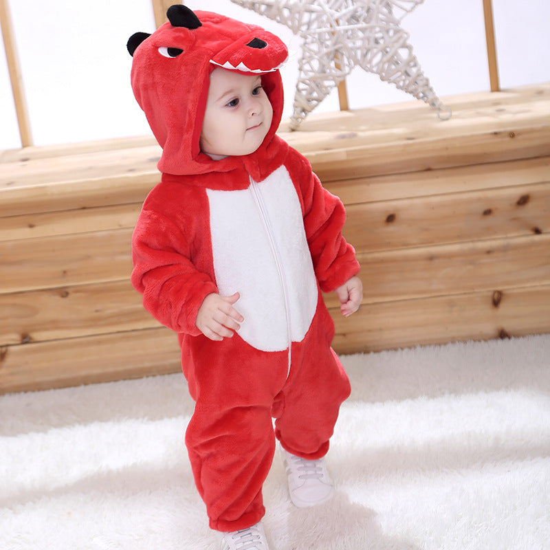 Flannel Animal Shape Baby Jumpsuit for Autumn/Winter